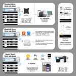 Smart 80% black motorized zebra shade with Bluetooth, Zigbee, or Matter motor; 6h charge powers 800+ uses.