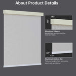 Beige 5% solar shade equipped with stylish metal valance and bottom rail for a neat look.