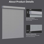 Light gray 5% solar shade designed with slim metal valance and bottom rail, stylish and durable.