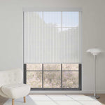 Light gray 5% openness solar shade brightens rooms, reduces glare, and provides panoramic outdoor visibility.