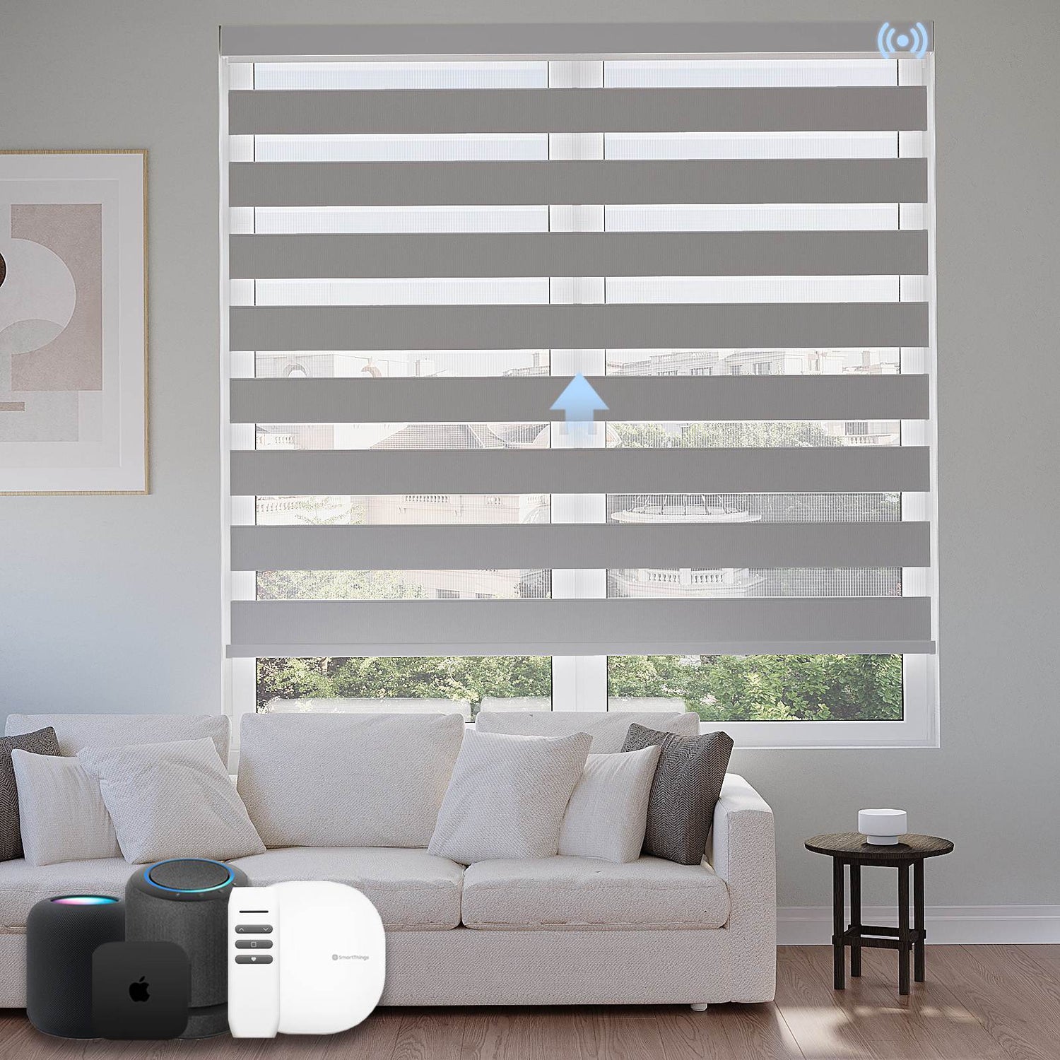 Uilvffo Motorized Zebra Shades | Light Filtering