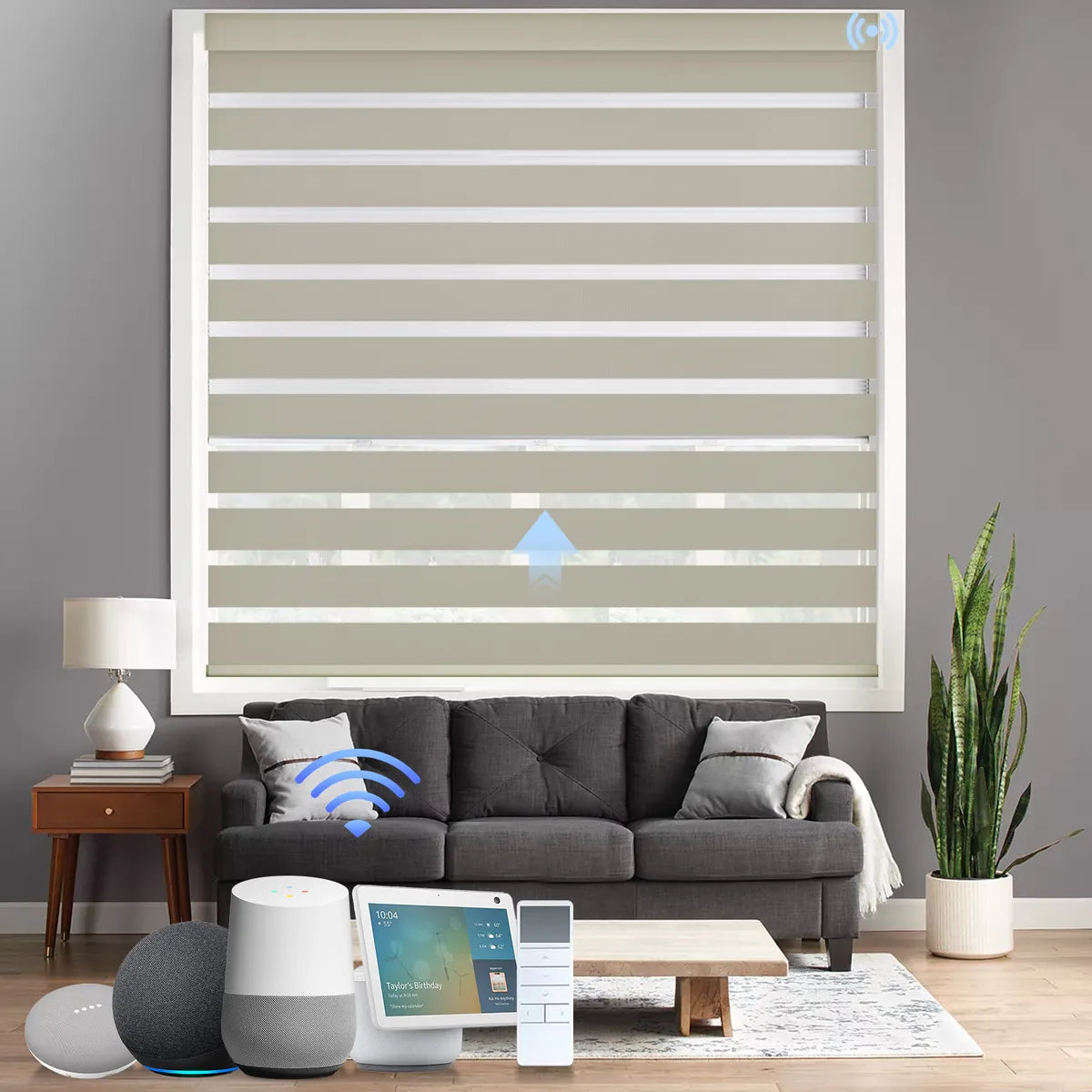 Uilvffo Motorized Zebra Shades | Room Darkening