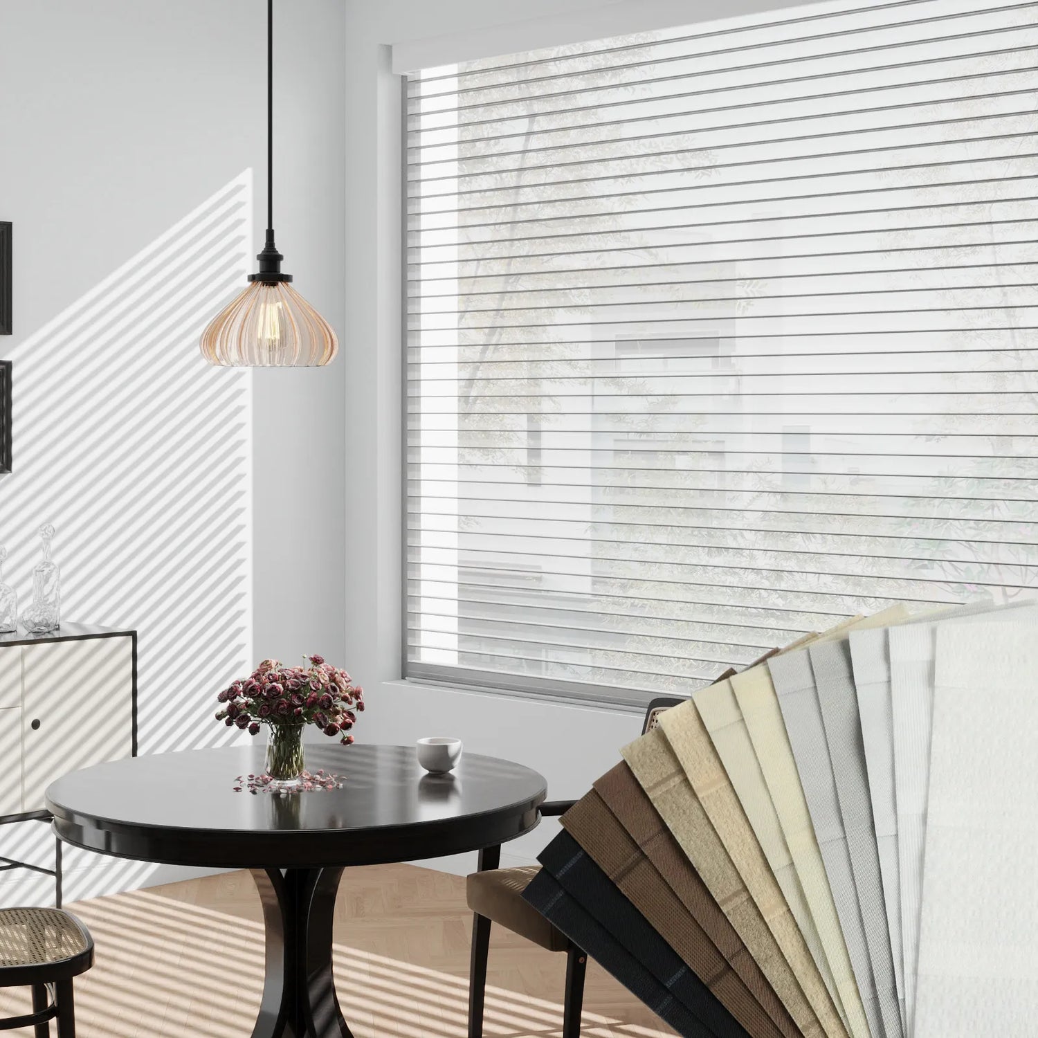 Uilvffo Horizontal Sheer Shades Fabric Swatches