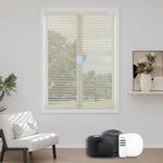 Drizzle Beige smart sheer blinds providing gentle light filtering and a neutral, elegant look for any modern living space.