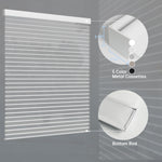  Custom motorized sheer shades in 5 colors, featuring durable metal cassettes and a weighted bottom rod for clean alignment.