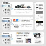Motorized coupled roller shades with Bluetooth, Zigbee, and Matter motors for smart hub-enabled control.