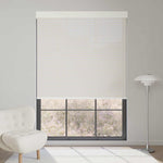 Beige 1% openness solar shade blocks glare and bright light, enhancing privacy while maintaining warm interiors.