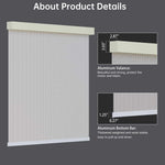 Beige 3% solar shade comes with lightweight metal valance and bottom rail, stylish and space-saving.