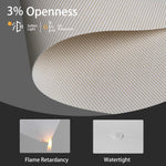 Beige 3% solar shade fabric is fire-resistant and waterproof, durable for long-term safe use.