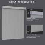 Light gray 3% solar shade features sleek metal valance and bottom rail for modern minimal design.