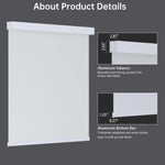 Sleek metal valance and bottom rail complement the white 3% solar shade with a clean, modern look.