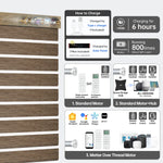 Smart coffee motorized zebra shade with Bluetooth, Zigbee, or Matter motor; 6h charge supports 800+ uses.