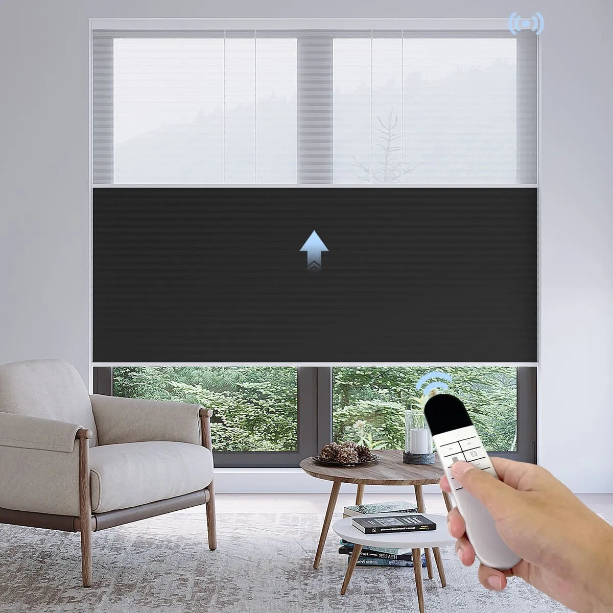 Uilvffo Motorized Day Night Cellular Shades