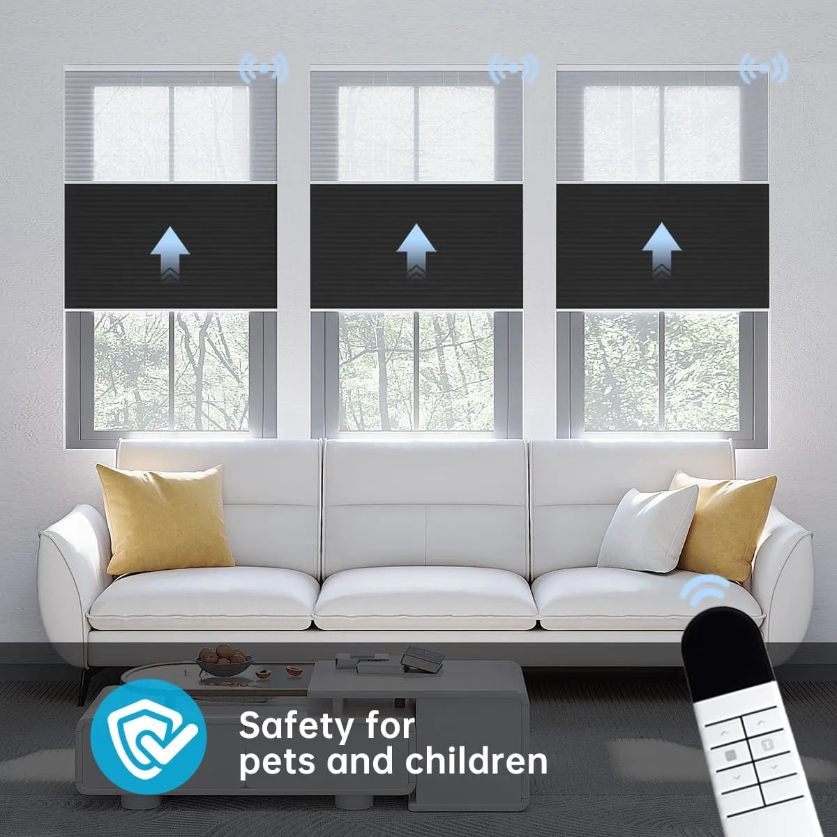 Uilvffo Motorized Day Night Cellular Shades